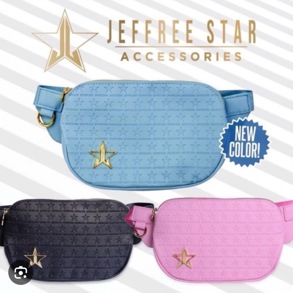 JEFFREE STAR Cosmetics Baby Blue Faux Leather Crossbody Bag